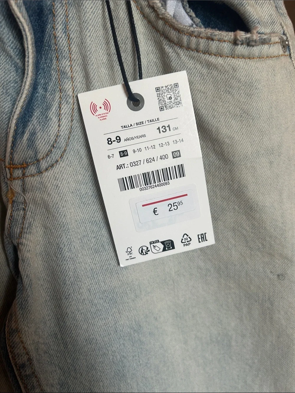 Zara Light Blue Wide Leg Jeans with Dark Hem